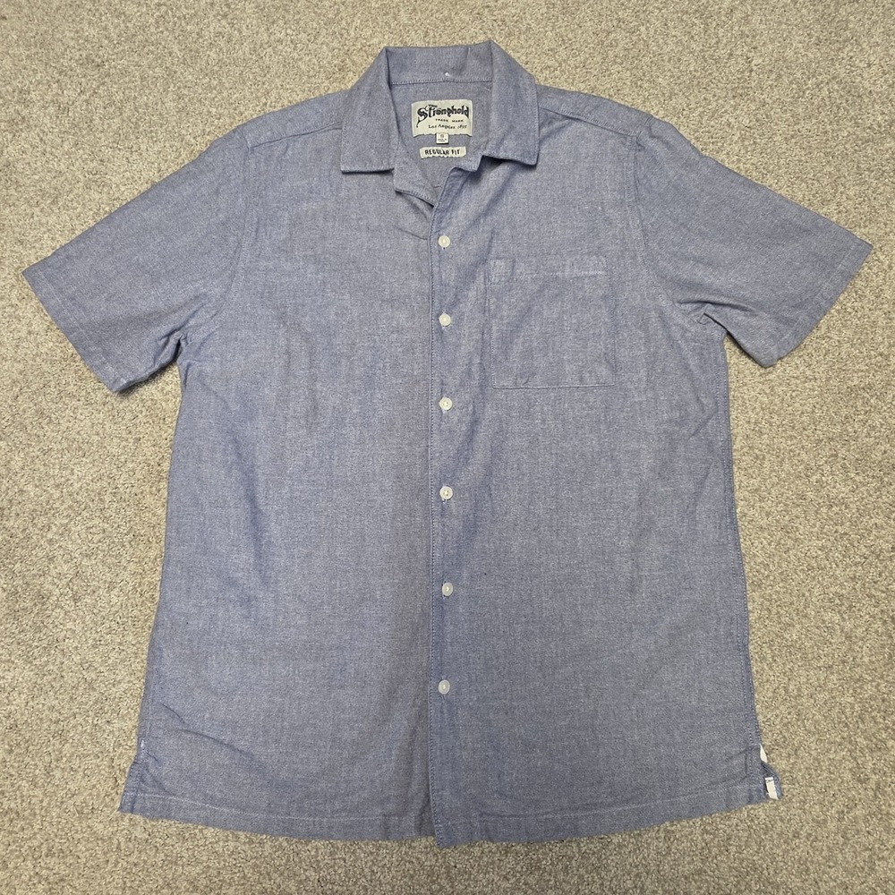 The Stronghold Los Angeles Shirt Mens S Blue Button Up Short Sleeve Casual‎ Work